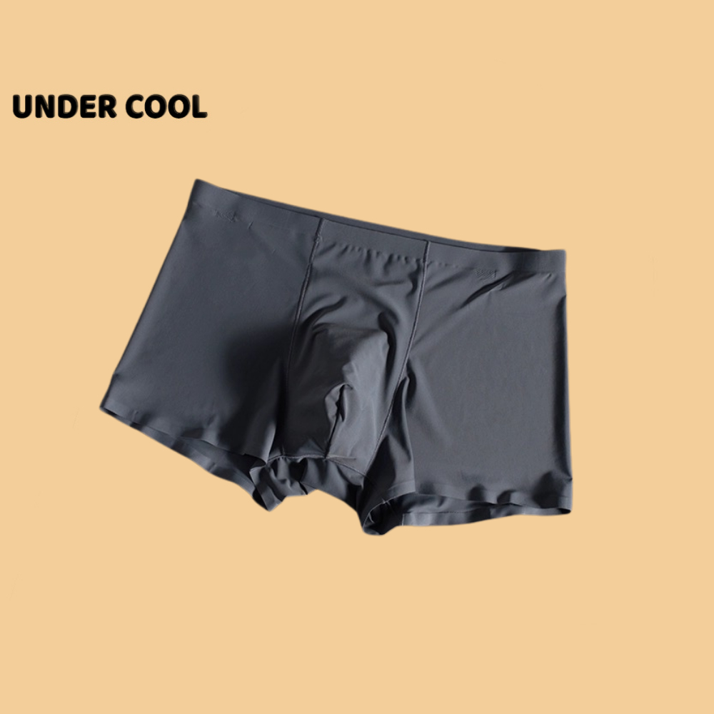 Quần Lót Nam Đùi Su Lụa UNDERCOOL Boxer Không Viền Màu Đen Xám Xanh than QLN01