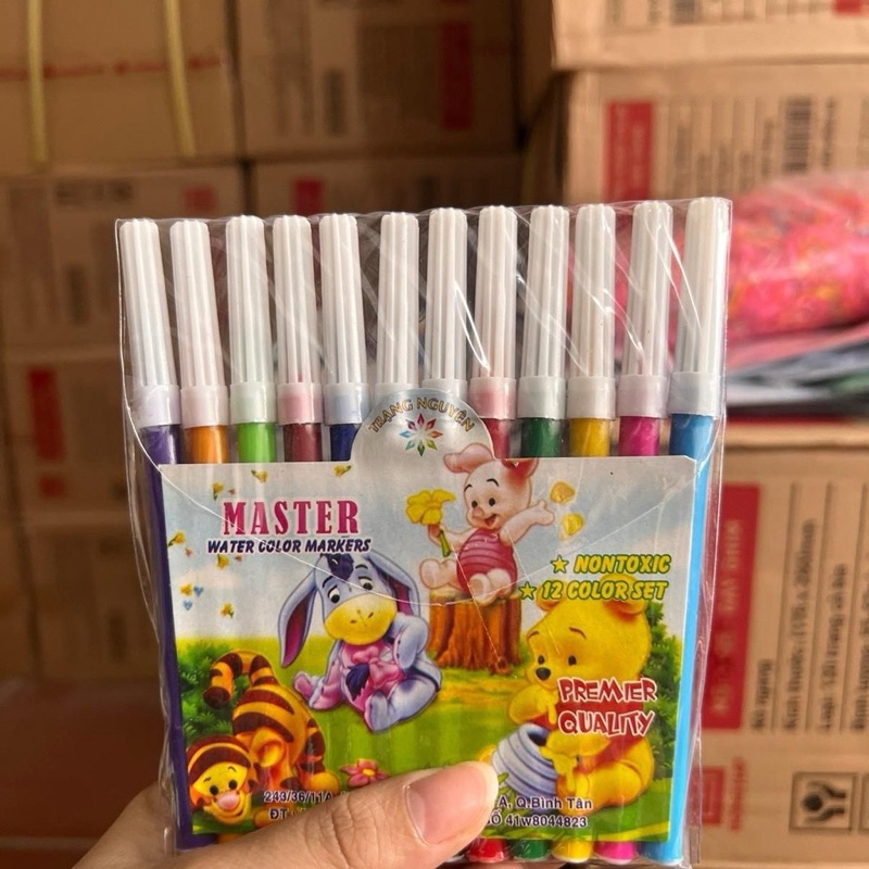 Bộ 12 bút lông màu vẽ viền hoặc tô màu master