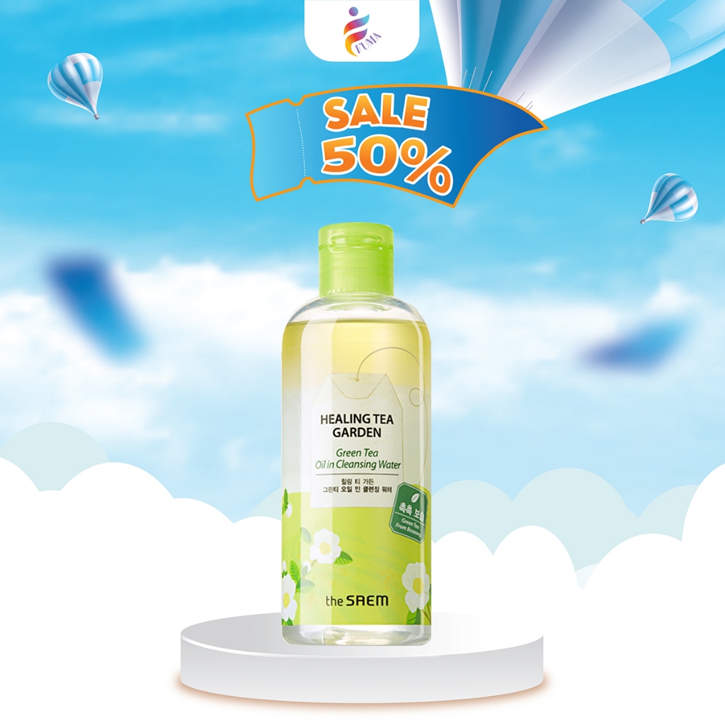 [THE SAEM] Nước tẩy trang Dầu trà xanh 300ml Healing Tea Garden Green