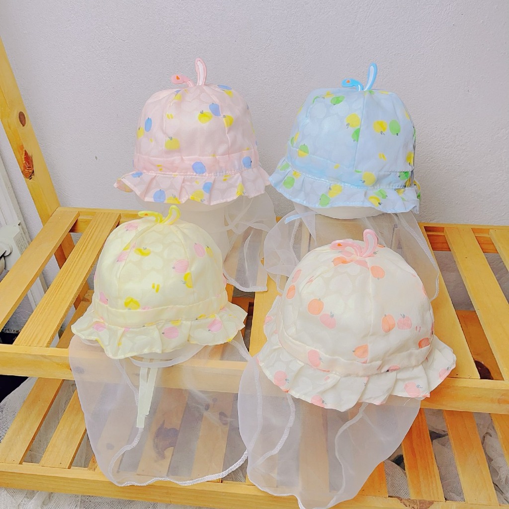 Mũ Tai Bèo Mỏng Cho Bé Gái Họa Tiết Cute Cao Cấp ,Mũ Trẻ Sơ Sinh 0- 3 tháng tuổi mesocshop
