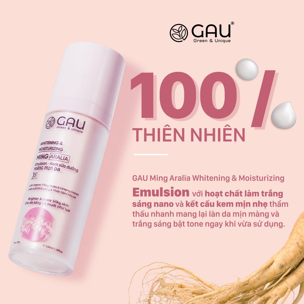 Kem Dưỡng Da GAU Trắng Mịn Giảm Nám Xóa Đốm Thâm Căng Mịn Cấp Ẩm Ban Ngày Chống Nắng SPF 35++ 100ml