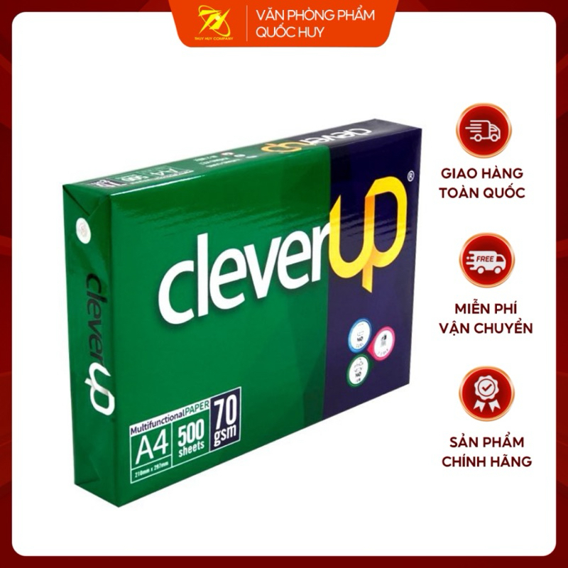 GIẤY A4 BÃI BÀNG CLEVERUP 70GSM (500 TỜ) - VPP QUỐCHUY
