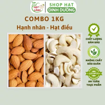 Combo 1kg các loại hạt giàu omega tốt cho sức khỏe: Macca, óc chó, hạnh nhân, hạt điều-Tiệm hạt lành