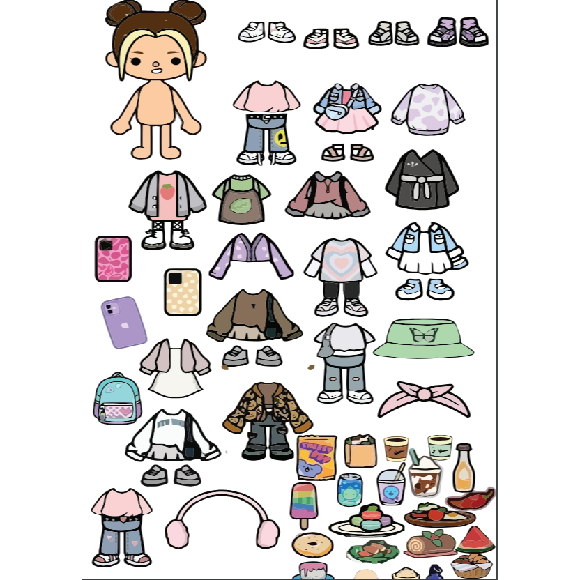 Bộ quà tặng kèm nhân vật nhân vật Avatar World và quần áo dày dép ( tặng kèm, không bán )