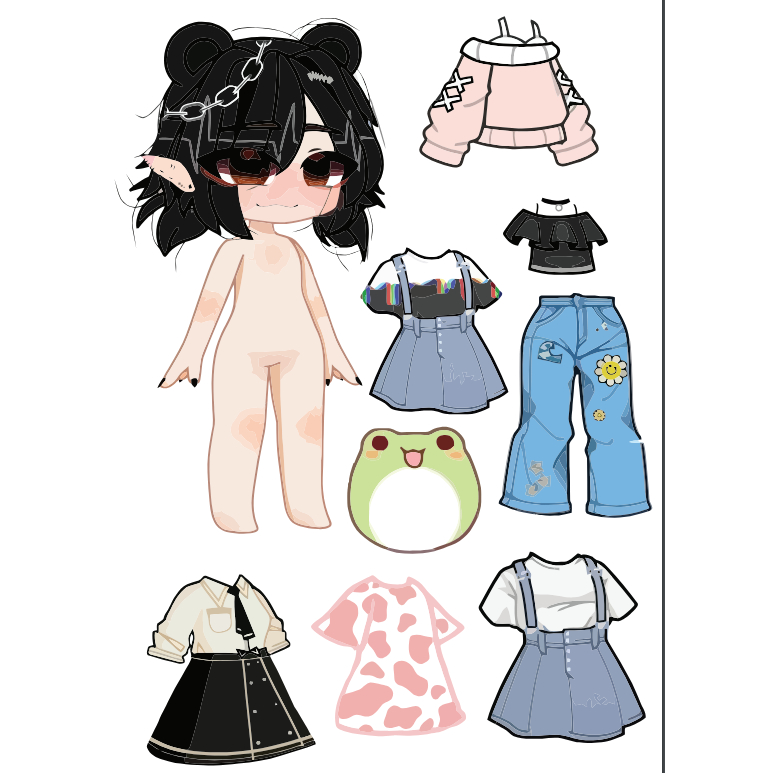 Bộ quà tặng kèm nhân vật nhân vật Avatar World và quần áo dày dép ( tặng kèm, không bán )