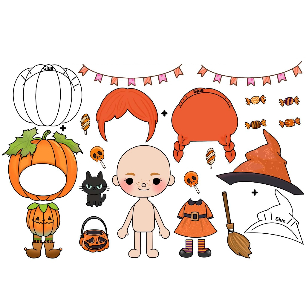 Đồ chơi cho bé giá rẻ - Búp bê giấy thay đồ Toca với nhiều chủ đề siêu dễ thương - Set giấy tự cắt dán - DIY tự làm
