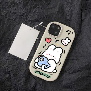 Ốp lưng iphone mềm chống sốc camera mạ kim Thỏ ôm cá dành cho ip 6/7/8/plus/x/xr/xs/11/12/13/14/15/pro max - gb2003
