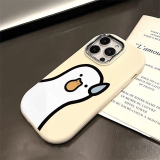 Ốp lưng iphone mềm chống sốc camera mạ kim Vịt trắng cute cho ip 6/7/8/plus/x/xr/xs/11/12/13/14/15/pro max - gb2015