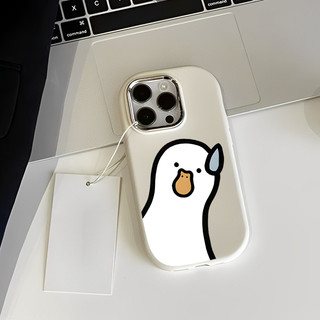 Ốp lưng iphone mềm chống sốc camera mạ kim Vịt trắng cute cho ip 6/7/8/plus/x/xr/xs/11/12/13/14/15/pro max - gb2015