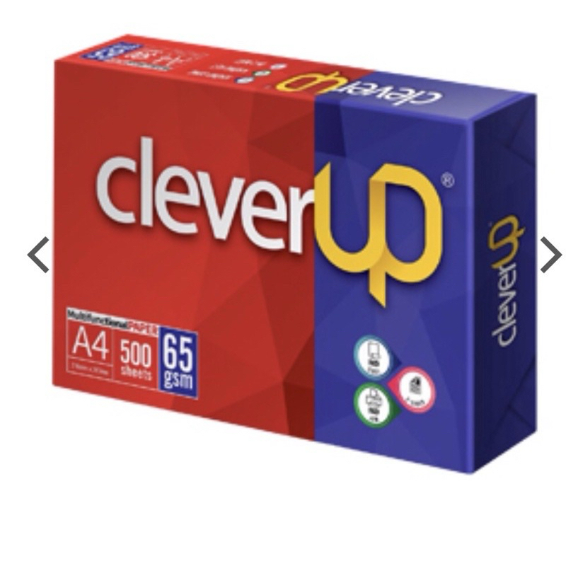 GIẤY A4 BÃI BẰNG CLEVER ĐL65 ĐỘ TRẮNG 90, 1 GRAM/500 TỜ- VPP QUỐC HUY.