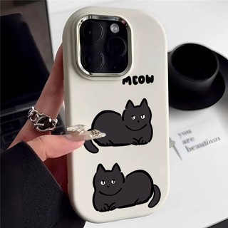 Ốp lưng iphone mềm chống sốc camera mạ kim Black cat dành cho ip 6/7/8/plus/x/xr/xs/11/12/13/14/15/pro max - gb2017