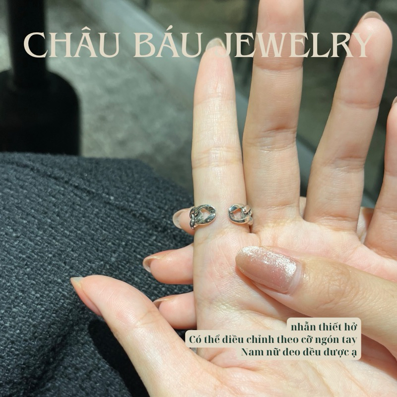 [Ảnh & Clip thật] Nhẫn hở dây xích unisex chất liệu cao cấp