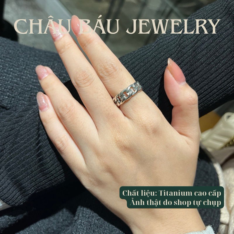 [Ảnh & Clip thật] Nhẫn hở dây xích unisex chất liệu cao cấp