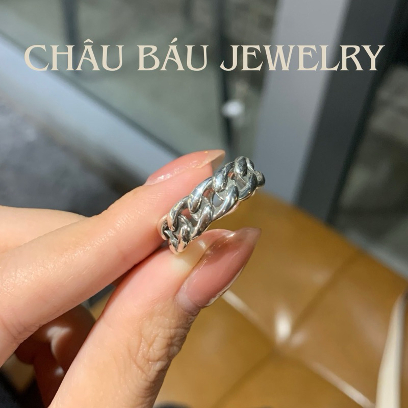 [Ảnh & Clip thật] Nhẫn hở dây xích unisex chất liệu cao cấp