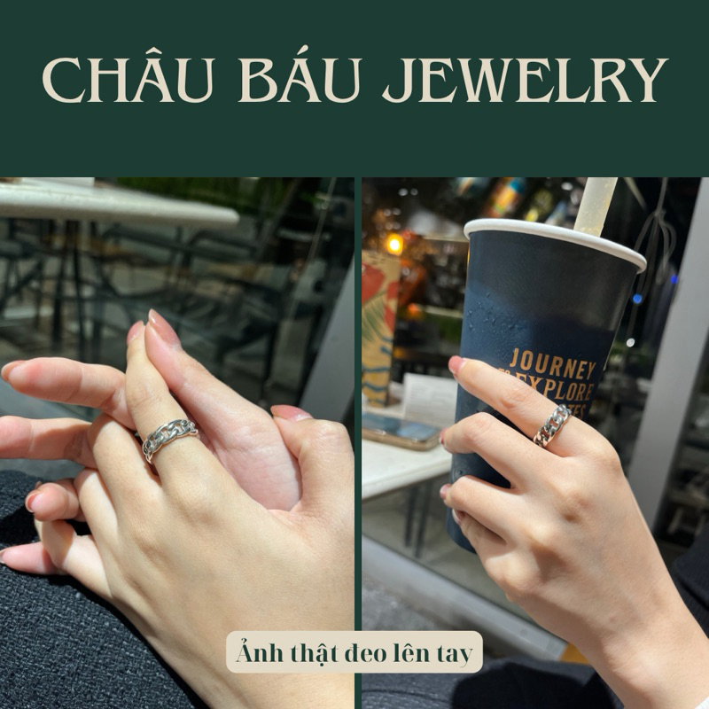 [Ảnh & Clip thật] Nhẫn hở dây xích unisex chất liệu cao cấp