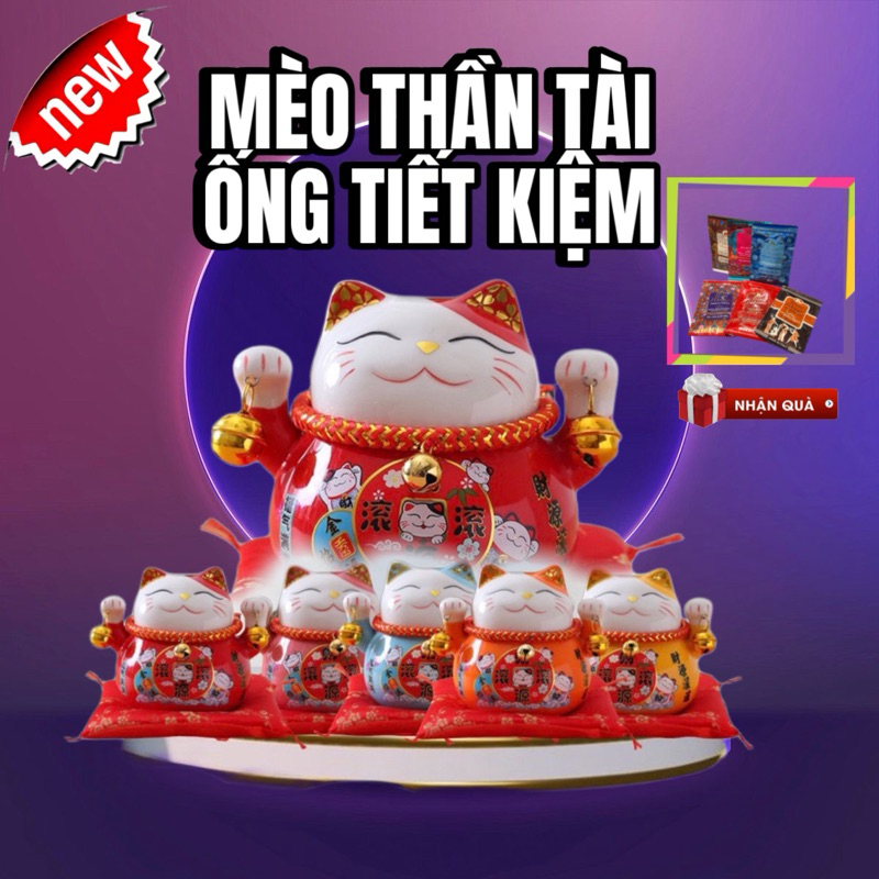 Mèo thần tài có ống tiết kiệm size 12cm