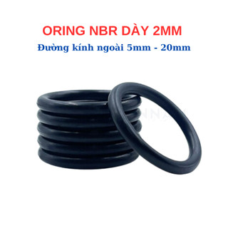 [Túi 30 Sợi] Gioăng Cao Su Oring NBR Dày 2mm - OD 5mm đến 20mm - Vòng Đệm Cao Su Tròn Chịu Dầu, Chịu Áp Lực Cao