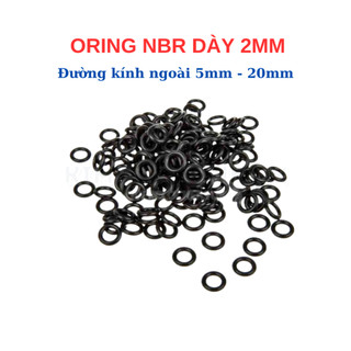[Túi 30 Sợi] Gioăng Cao Su Oring NBR Dày 2mm - OD 5mm đến 20mm - Vòng Đệm Cao Su Tròn Chịu Dầu, Chịu Áp Lực Cao