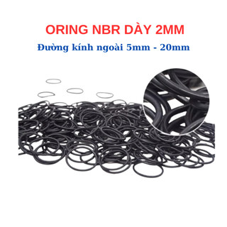 [Túi 30 Sợi] Gioăng Cao Su Oring NBR Dày 2mm - OD 5mm đến 20mm - Vòng Đệm Cao Su Tròn Chịu Dầu, Chịu Áp Lực Cao