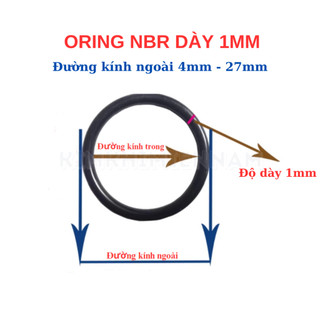 [Túi 30 Sợi] Gioăng Cao Su Oring NBR Dày 1mm - OD 4mm đến 30mm - Sim Cao Su Tròn Chịu Dầu, Chống Rò Rỉ Nước
