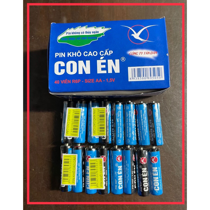 [SỈ] HỘP 40 VIÊN PIN TIỂU AA CON ÉN XANH R6P 1,5V - VPP QUỐC HUY.