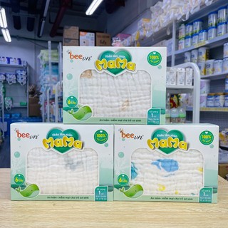 Khăn tắm nhăn Mama Beevn, Khăn organic cotton 6 lớp cao cấp siêu mềm thấm hút tốt
