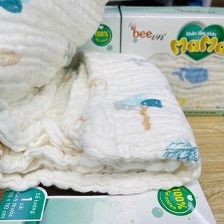 Khăn tắm nhăn Mama Beevn, Khăn organic cotton 6 lớp cao cấp siêu mềm thấm hút tốt