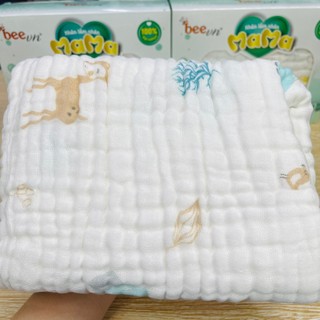 Khăn tắm nhăn Mama Beevn, Khăn organic cotton 6 lớp cao cấp siêu mềm thấm hút tốt