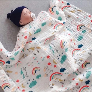 Khăn tắm nhăn Mama Beevn, Khăn organic cotton 6 lớp cao cấp siêu mềm thấm hút tốt