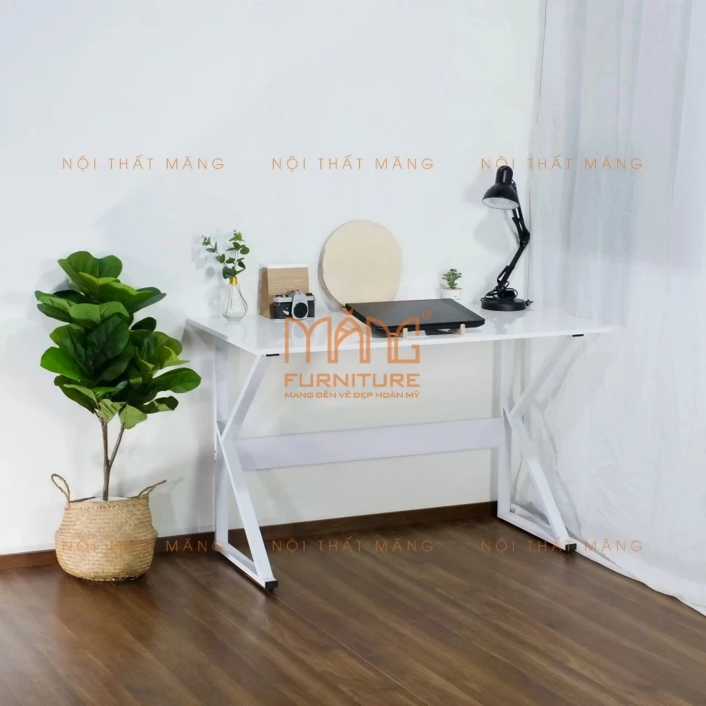Bàn làm việc bàn gaming thiết kế hiện đại decor trang trí nhà, chân sắt chắc chắn mặt gỗ mdf phong cách đơn giản mới mẻ,