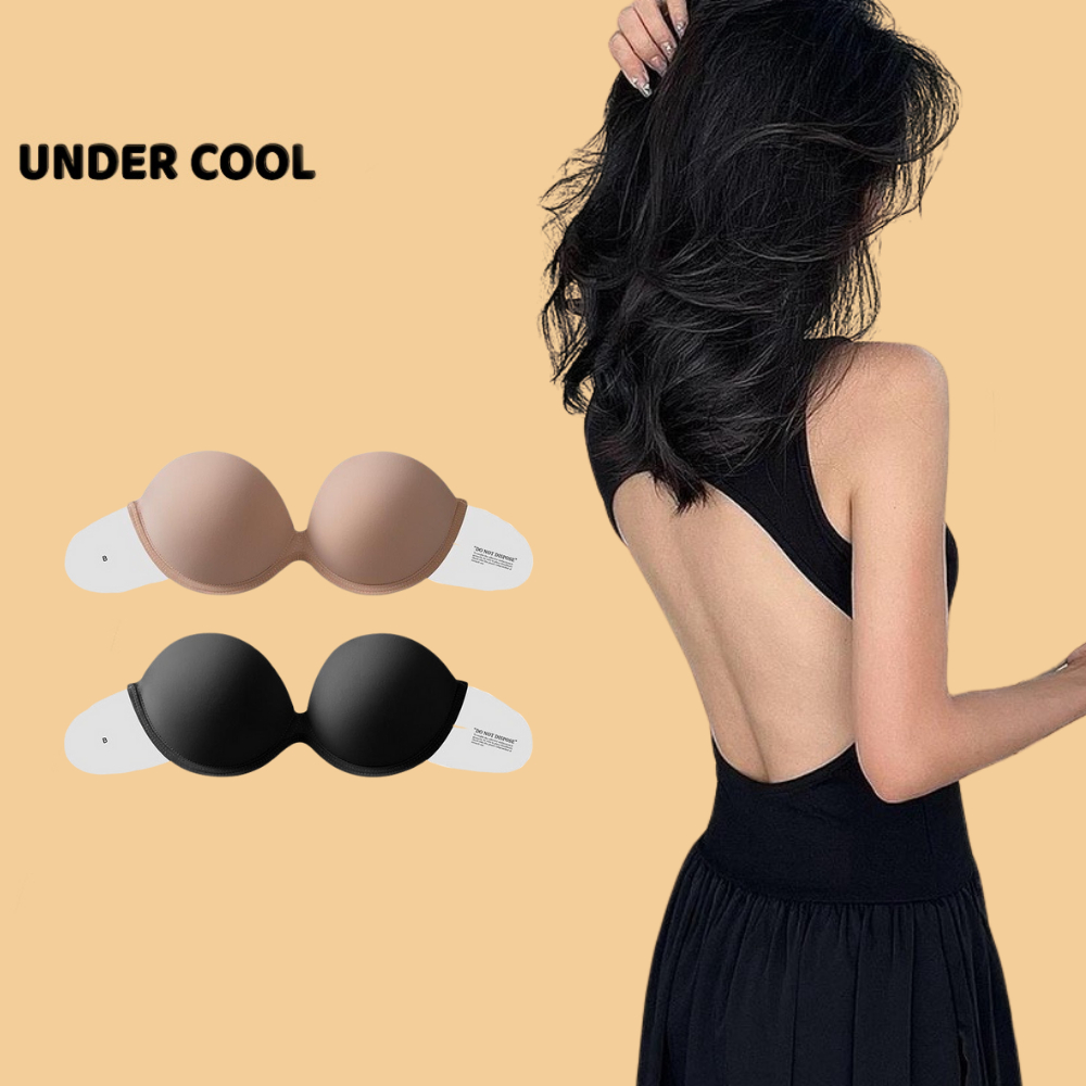 Áo Lót Nữ Dán Không Dây UNDERCOOL Form Ôm Keo Dán An Toàn Chống Tuột Màu Đen Da AL22