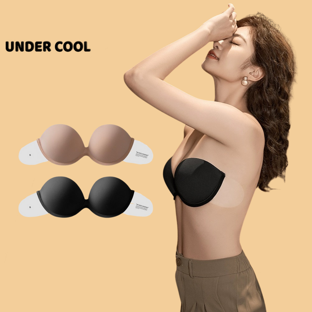 Áo Lót Nữ Dán Không Dây UNDERCOOL Form Ôm Keo Dán An Toàn Chống Tuột Màu Đen Da AL22