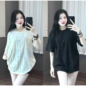 Áo phông xước (đính đá ) _form rộng (38-68kg)