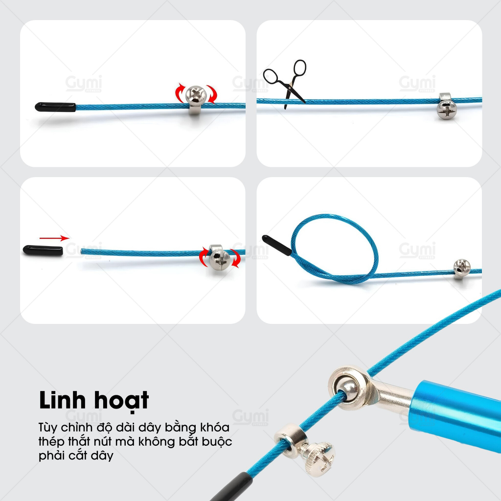 Dây Nhảy Thể Dục, Dây Nhảy Thể Lực Lõi Thép Tay Nắm Hợp Kim Nhôm Cao Cấp Aolikes AL3202 - DN-AL3202