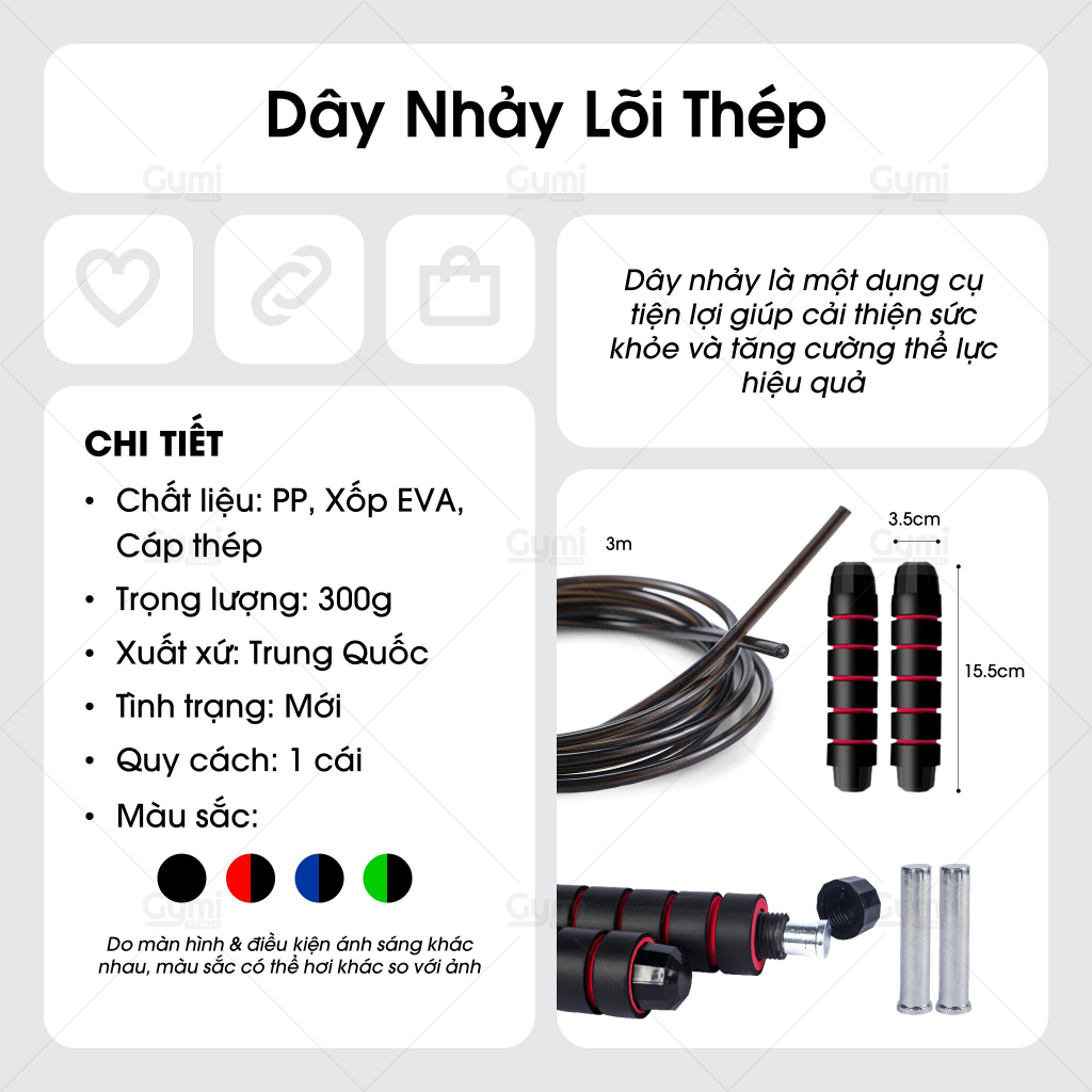 Dây Nhảy Thể Dục, Dây Nhảy Thể Lực Tập Thể Dục Thể Thao Cao Cấp 2,9m - DN01