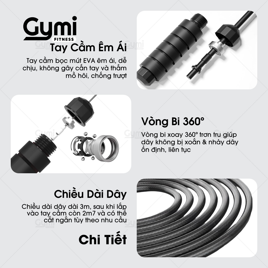 Dây Nhảy Thể Dục, Dây Nhảy Thể Lực Tập Thể Dục Thể Thao Cao Cấp 2,9m - DN01