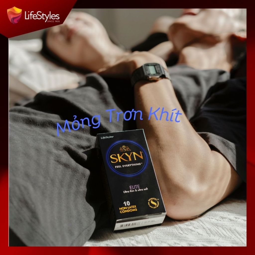 Ảnh Combo 3 hộp Bao cao su siêu mỏng, trơn mượt LifeStyles SKYN Elite - Non-latex không mùi cao su - Hộp 3 bao 2