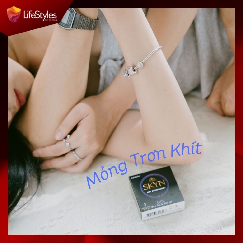 Ảnh Combo 3 hộp Bao cao su siêu mỏng, trơn mượt LifeStyles SKYN Elite - Non-latex không mùi cao su - Hộp 3 bao 3