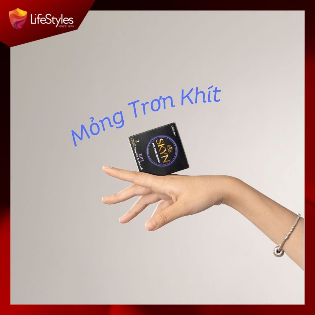 Ảnh Combo 3 hộp Bao cao su siêu mỏng, trơn mượt LifeStyles SKYN Elite - Non-latex không mùi cao su - Hộp 3 bao 4