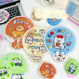 Quạt Capybara Cầm Tay Gấp Gọn Vải Xếp Tự Bung Mini Cute Timo DDQ09