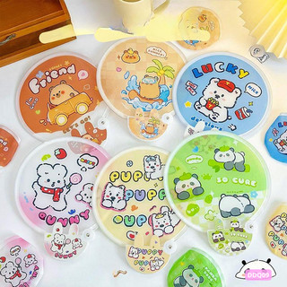 Quạt Capybara Cầm Tay Gấp Gọn Vải Xếp Tự Bung Mini Cute Timo DDQ09