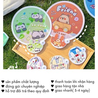 Quạt Capybara Cầm Tay Gấp Gọn Vải Xếp Tự Bung Mini Cute Timo DDQ09