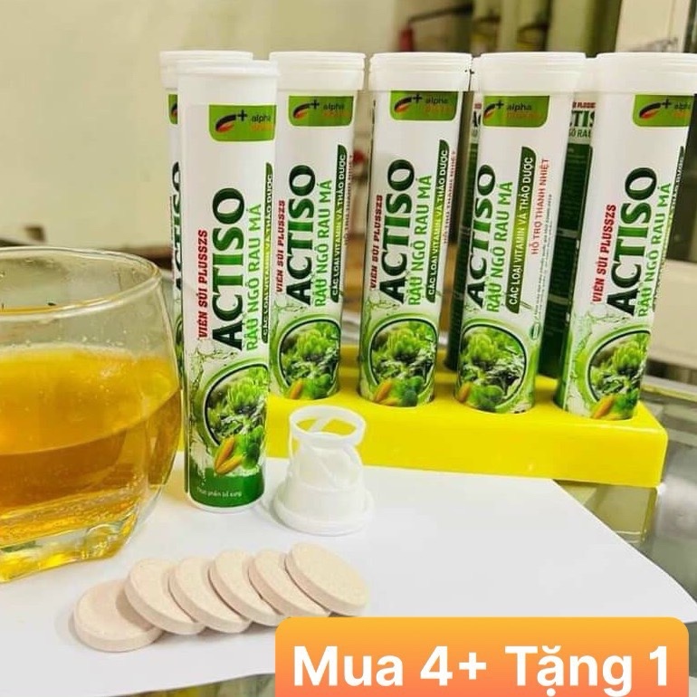 [ Mua 4 + Tặng 1 ] - Viên Sủi 4G x 20 viên/ tuýp - Vị Tăng Lực- Actiso - Cam -Chanh Leo - Chanh Tươi - Vị Dứa