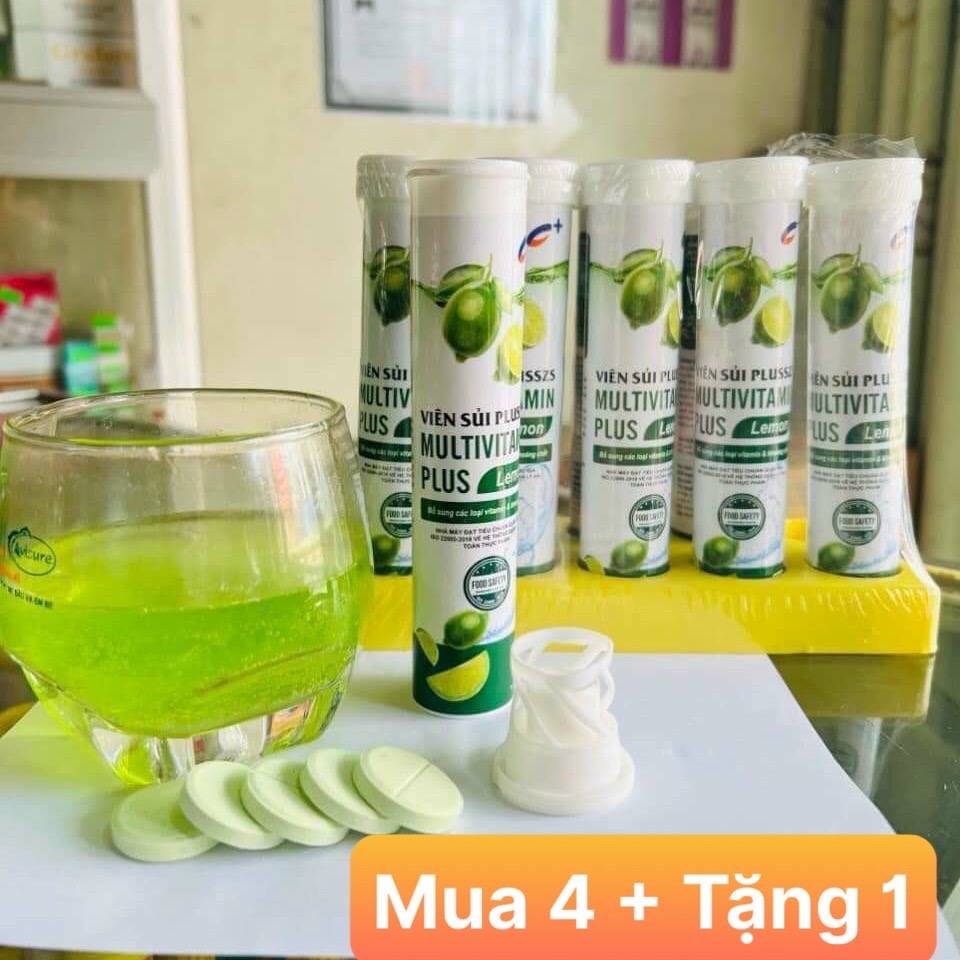 [ Mua 4 + Tặng 1 ] - Viên Sủi 4G x 20 viên/ tuýp - Vị Tăng Lực- Actiso - Cam -Chanh Leo - Chanh Tươi - Vị Dứa