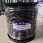 Cáp mạng ngoài trời Cat6 FTP Kadita 8 lõi đồng nguyên chất 305 Mét, có bọc bạc chống nhiễu, có cáp gia cường treo dây — ảnh 5
