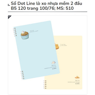 KLONG - Sổ Dot Line lò xo nhựa mềm 2 đầu B5 120 trang 100/76; MS: 510 ♥