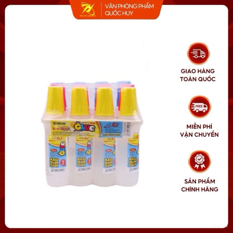 [SỈ] KEO DÁN GIẤY G08 THIÊN LONG, HỒ NƯỚC, G08 THIÊN LONG, LỐC 12 LỌ - VPP QUỐC HUY