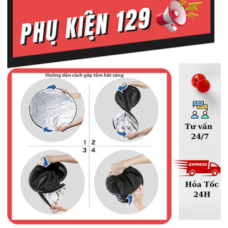 Tấm hắt sáng, tấm phản quang ánh sáng tròn size 60cm/80cm 2 màu trong 1 vàng/bạc trắng/bạc giúp tăng sáng cho chụp hình