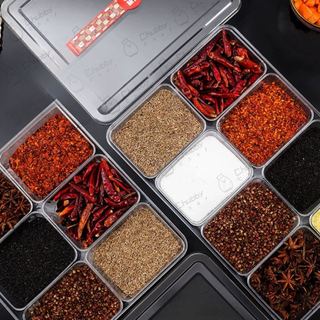 Khay Inox 4/6/8 NGĂN 1 BỘ Đựng topping trà sữa, Topping bánh mì, gia vị,thực phẩm Kèm Nắp Inox