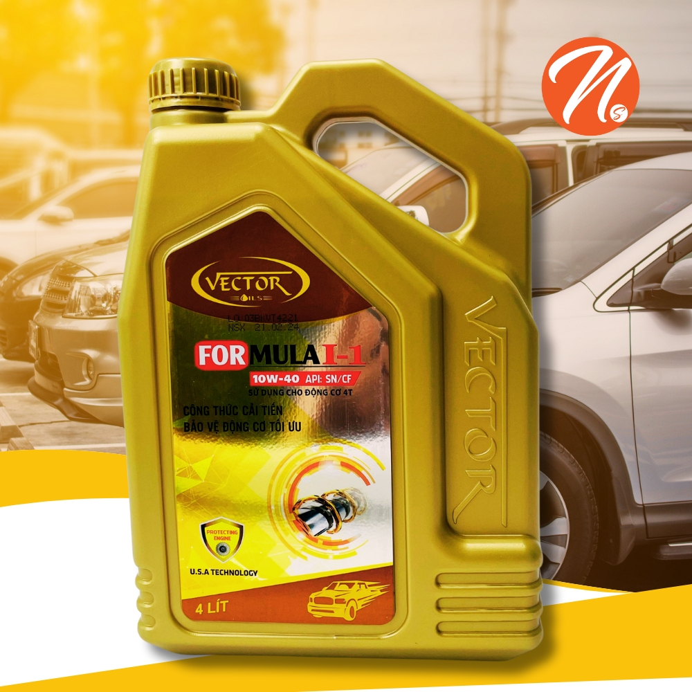 Dầu nhớt động cơ cao cấp máy xăng VECTOR FORMULA I-1 SN 10W40 4 Lít sử ...